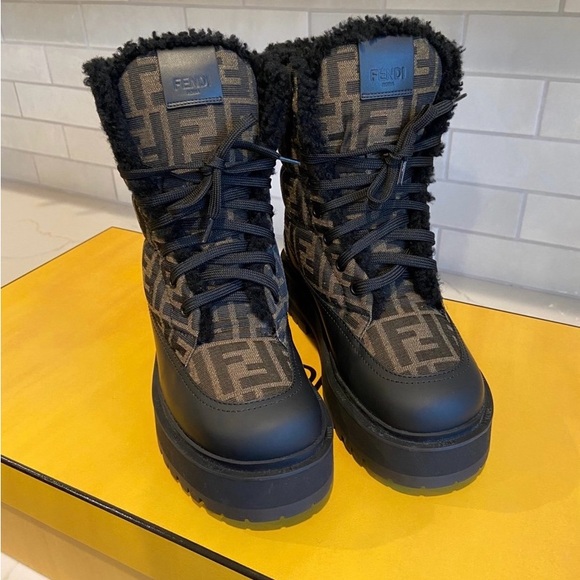 Fendi Shoes - Fendi Signature Biker Boots 38